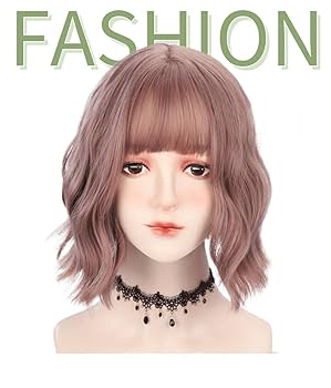 Amazon.co.jp: Eileen ボブ ショート カール ピンクウィッグ
